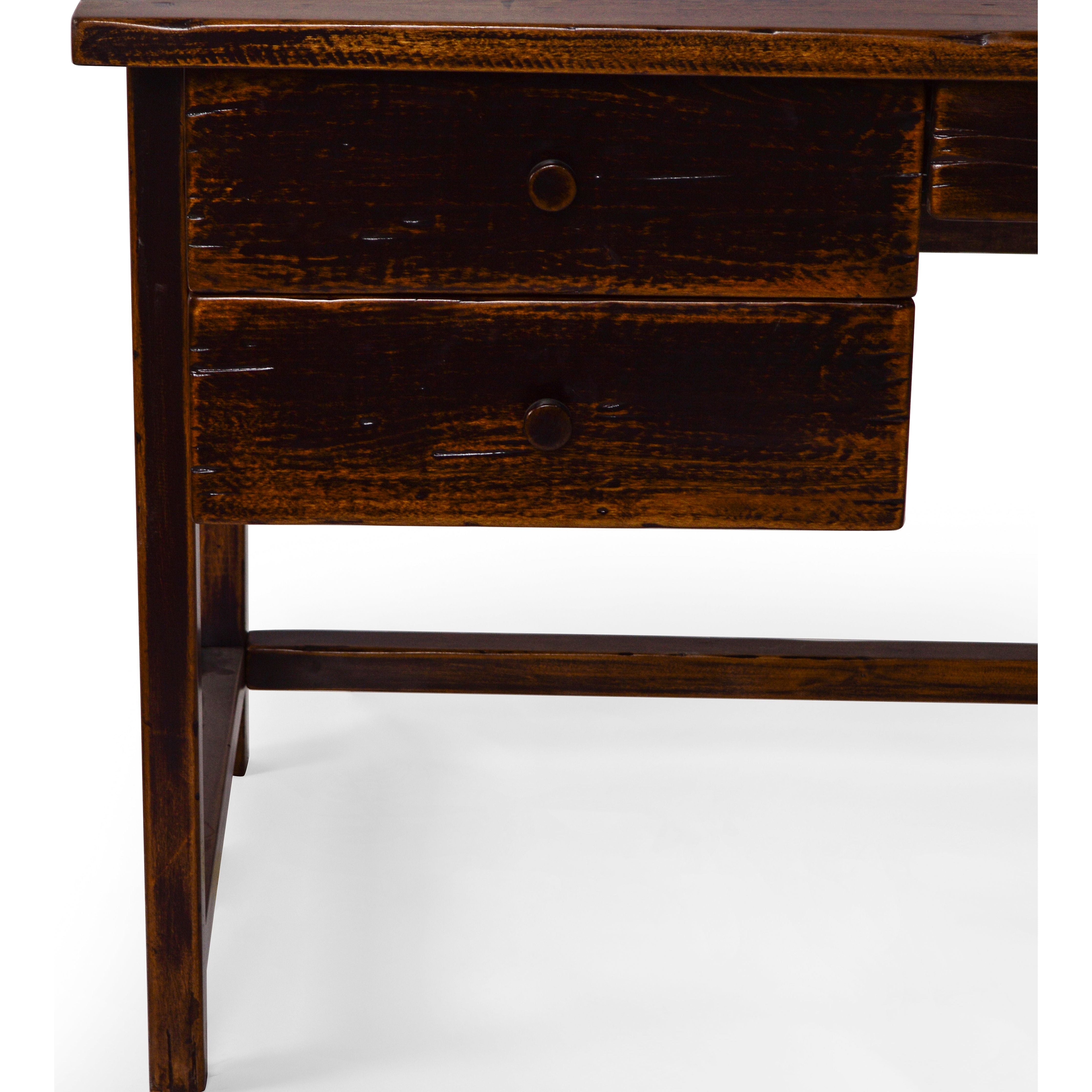 Featuring Reign Desk - Distressed Walnut by Four Hands at Amethyst Home. It's a material thing. Made entirely from solid pine, a specialized waxed finish gives this roomy five-drawer desk a purposefully antiqued look.Overall Dimensions: 72"W x 30"L x 30"H
Collection: CordellaColors: Distressed Walnut ,Distressed CopperMaterials: Solid Birch Weight: 116.84 lbs. Amethyst Home provides interior design, new construction, custom furniture, and area rugs in the Washington metro area.