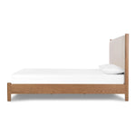 Featuring Roark Essence Natural-Queen Bed by Four Hands at Amethyst Home. Rounded, chunky dowel legs in an amber oak finish frame the neutral, linen-like upholstered headboard of this bed frame.
Collection: BoltonColors: Essence Natural ,Amber Oak ,Amber Oak VeneerMaterials: 49Vi,22Li,18Pl,11Co ,Solid Oak ,Thick Oak VeneerOverall Dimensions: 64.25"W x 86"L . Amethyst Home provides interior design, new home construction design consulting, vintage area rugs, and lighting in the San Diego metro area.