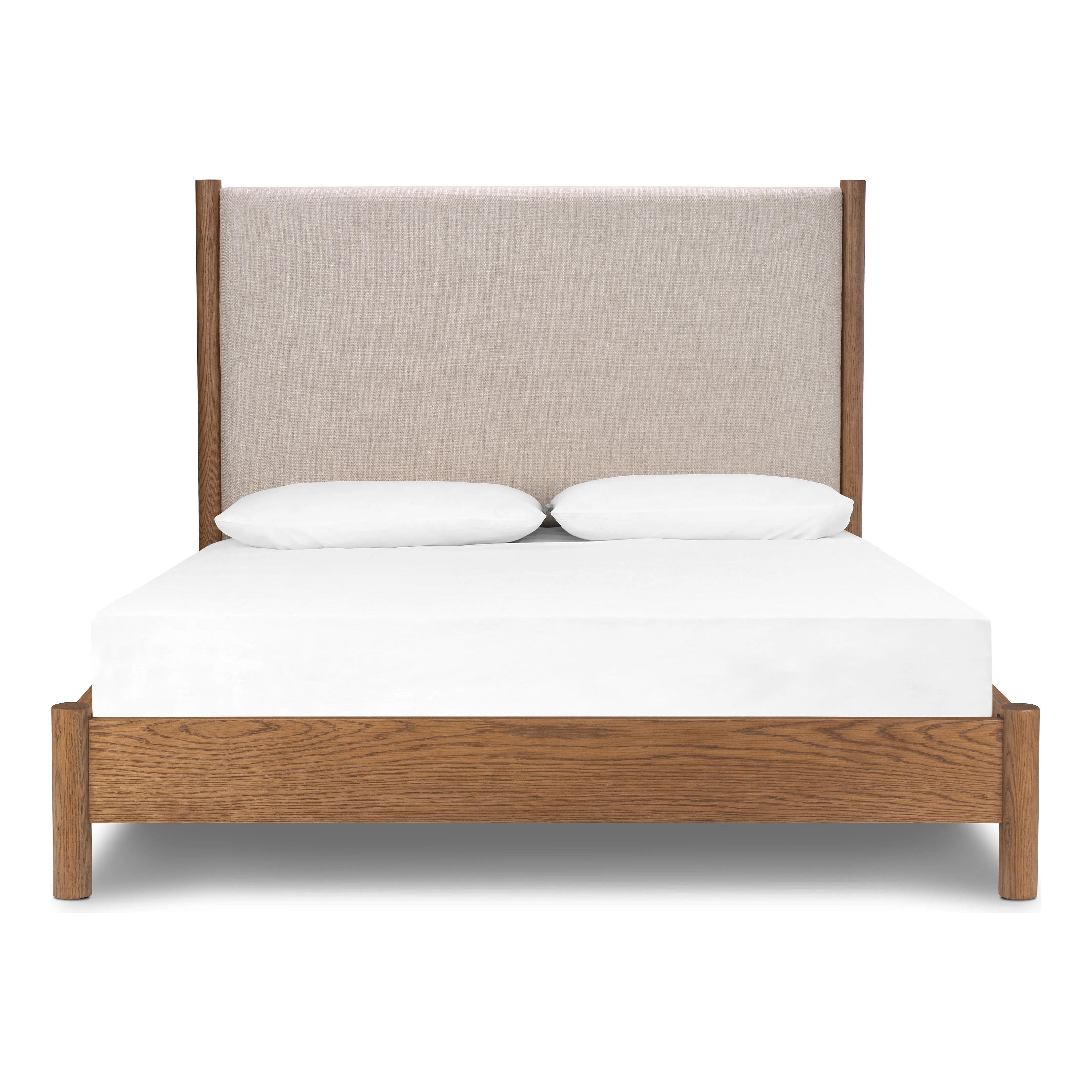 Featuring Roark Essence Natural-Queen Bed by Four Hands at Amethyst Home. Rounded, chunky dowel legs in an amber oak finish frame the neutral, linen-like upholstered headboard of this bed frame.
Collection: BoltonColors: Essence Natural ,Amber Oak ,Amber Oak VeneerMaterials: 49Vi,22Li,18Pl,11Co ,Solid Oak ,Thick Oak VeneerOverall Dimensions: 64.25"W x 8. Amethyst Home provides interior design, new home construction design consulting, vintage area rugs, and lighting in the Winter Garden metro area.
