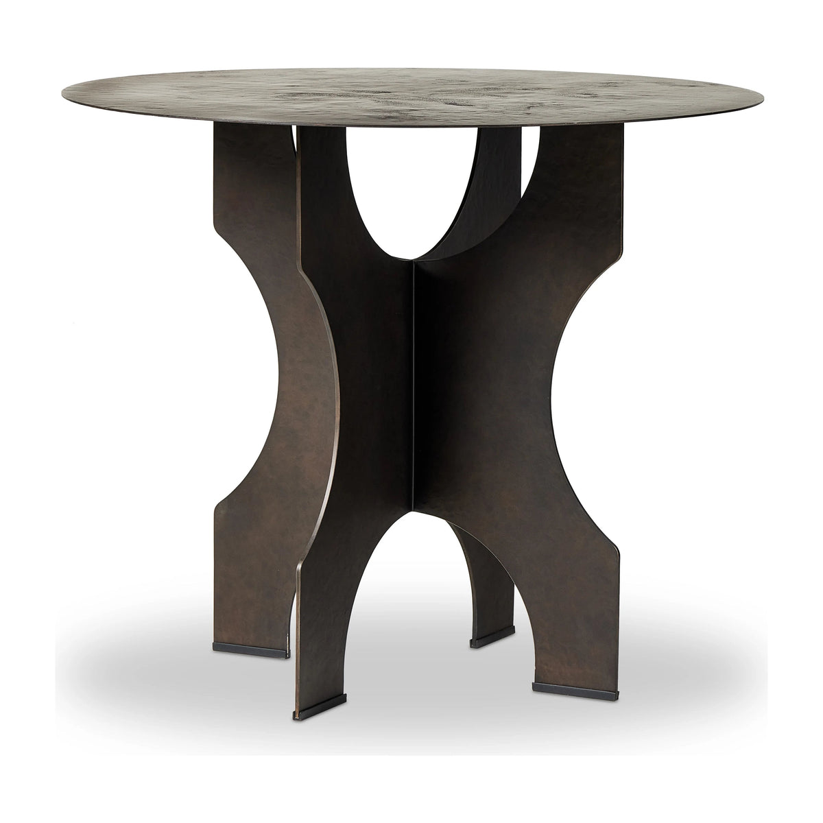 Round Bronze Side Table In Solid Iron | ready to ship!