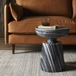 Featuring Rowe Ebony Marble End Table by Four Hands at Amethyst Home. Precise curves add up to modern presence. Bold ebony marble is carved from a single piece of stone and turned on a lathe to form the curves and angles of this end table.Overall Dimensions: 14"W x 14"L x 17.50"H
Collection: MarlowColors: Ebony Marble SolidMaterials: Solid Marble Weight: 9. Amethyst Home provides interior design, new home construction design consulting, vintage area rugs, and lighting in the Scottsdale metro area.