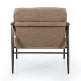 Featuring Rowen Chair - Alcala Fawn by Four Hands at Amethyst Home. Angular oak arms pair with tailored seating of high-performance fabric. Slim, carbon-finished steel legs add a dose of modern-industrial edge. Performance fabrics are specially created to withstand spills, stains, high traffic and wear, ensuring long-term comfort and unmatched durabili. Amethyst Home provides interior design, new home construction design consulting, vintage area rugs, and lighting in the Salt Lake City metro area.