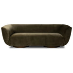 Featuring Sabine 87"-Surrey Olive Sofa by Four Hands at Amethyst Home. Get comfortable on this velvety cotton-blend sofa, complete with tight tailoring and rounded corners. Column-like parawood legs are finished in a weathered sepia hue.Overall Dimensions: 35.75"W x 87"L x 28"H
Collection: EastonColors: Surrey Olive ,Weathered SepiaMaterials: 76.8% Co, 23.2. Amethyst Home provides interior design, new home construction design consulting, vintage area rugs, and lighting in the San Diego metro area.