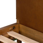 Solid ash framing and heirloom leather panel details craft this safari-inspired bed frame. Sourced from one of the oldest family-owned tanneries in Italyâ€™s Bassano del Grappa, our heirloom leather covering is salvaged and processed from upcycled hides featuring an abundance of natural markings, scars and color variations. Amethyst Home provides interior design, new home construction design consulting, vintage area rugs, and lighting in the Boston metro area.