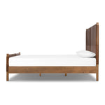 Solid ash framing and heirloom leather panel details craft this safari-inspired bed frame. Sourced from one of the oldest family-owned tanneries in Italyâ€™s Bassano del Grappa, our heirloom leather covering is salvaged and processed from upcycled hides featuring an abundance of natural markings, scars and color variations. Amethyst Home provides interior design, new home construction design consulting, vintage area rugs, and lighting in the Winter Garden metro area.