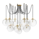Featuring Spider Burnished Brass Clear Ribbon Glass Cord Chandelier by Four Hands at Amethyst Home. Clear glass spheres float at varying lengths for a statement-making piece. Each globe is individually blown, shaped and sculpted by hand through a one-hour process. Brass and glass are 98% recyclable. Designed and sustainably crafted in Poland by Schwung.
. Amethyst Home provides interior design, new home construction design consulting, vintage area rugs, and lighting in the Laguna Beach metro area.