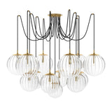 Featuring Spider Burnished Brass Clear Ribbon Glass Cord Chandelier by Four Hands at Amethyst Home. Clear glass spheres float at varying lengths for a statement-making piece. Each globe is individually blown, shaped and sculpted by hand through a one-hour process. Brass and glass are 98% recyclable. Designed and sustainably crafted in Poland by Schwung.
. Amethyst Home provides interior design, new home construction design consulting, vintage area rugs, and lighting in the Laguna Beach metro area.