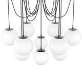 Featuring Spider Black Gunmetal Opal Matte Glass Cord Chandelier by Four Hands at Amethyst Home. Matte glass spheres float at varying lengths for a statement-making piece. Each globe is individually blown, shaped and sculpted by hand through a one-hour process. Matte glass is specially manufactured to evenly diffuse light. The finish on the brass frame is ac. Amethyst Home provides interior design, new home construction design consulting, vintage area rugs, and lighting in the Portland metro area.