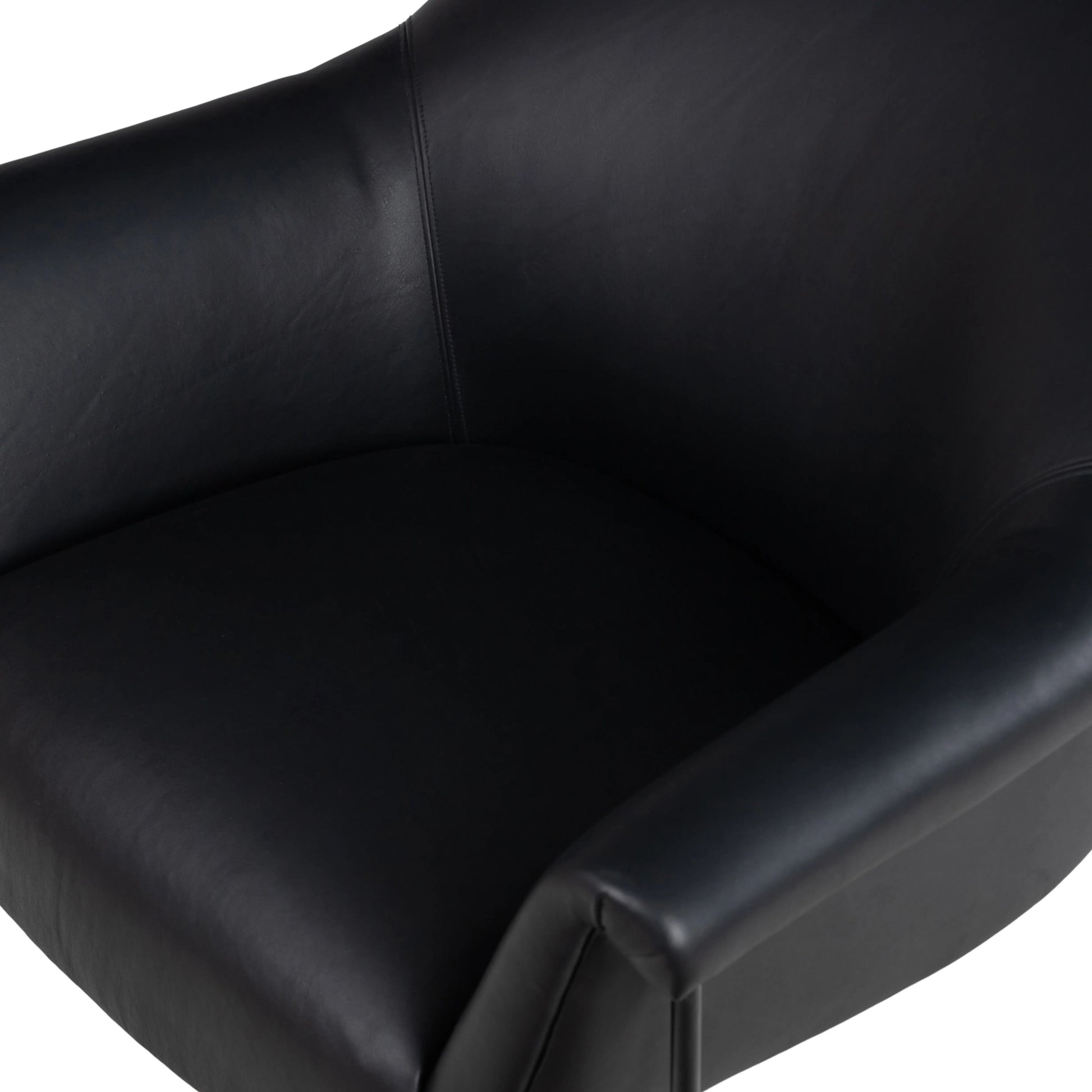 With a curvy silhouette and classic rolled arms, thick-cut top-grain leather brings a fresh feel to vintage-inspired accent seating, with an airy iron cradle base for a beautiful balance of scale Amethyst Home provides interior design, new home construction design consulting, vintage area rugs, and lighting in the Calabasas metro area.