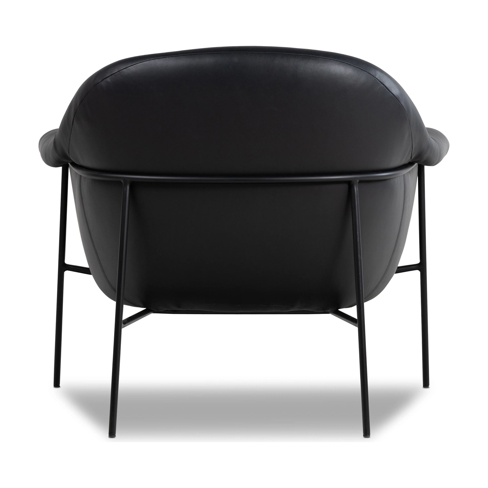 With a curvy silhouette and classic rolled arms, thick-cut top-grain leather brings a fresh feel to vintage-inspired accent seating, with an airy iron cradle base for a beautiful balance of scale Amethyst Home provides interior design, new home construction design consulting, vintage area rugs, and lighting in the Nashville metro area.
