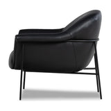 Featuring Suerte Chair - Carson Black by Four Hands at Amethyst Home. With a curvy silhouette and classic rolled arms, thick-cut top-grain leather brings a fresh feel to vintage-inspired accent seating, with an airy iron cradle base for a beautiful balance of scale.Overall Dimensions: 35"W x 33.50"L x 31"H
Collection: FarrowColors: Carson Black ,Matte E. Amethyst Home provides interior design, new home construction design consulting, vintage area rugs, and lighting in the Winter Garden metro area.