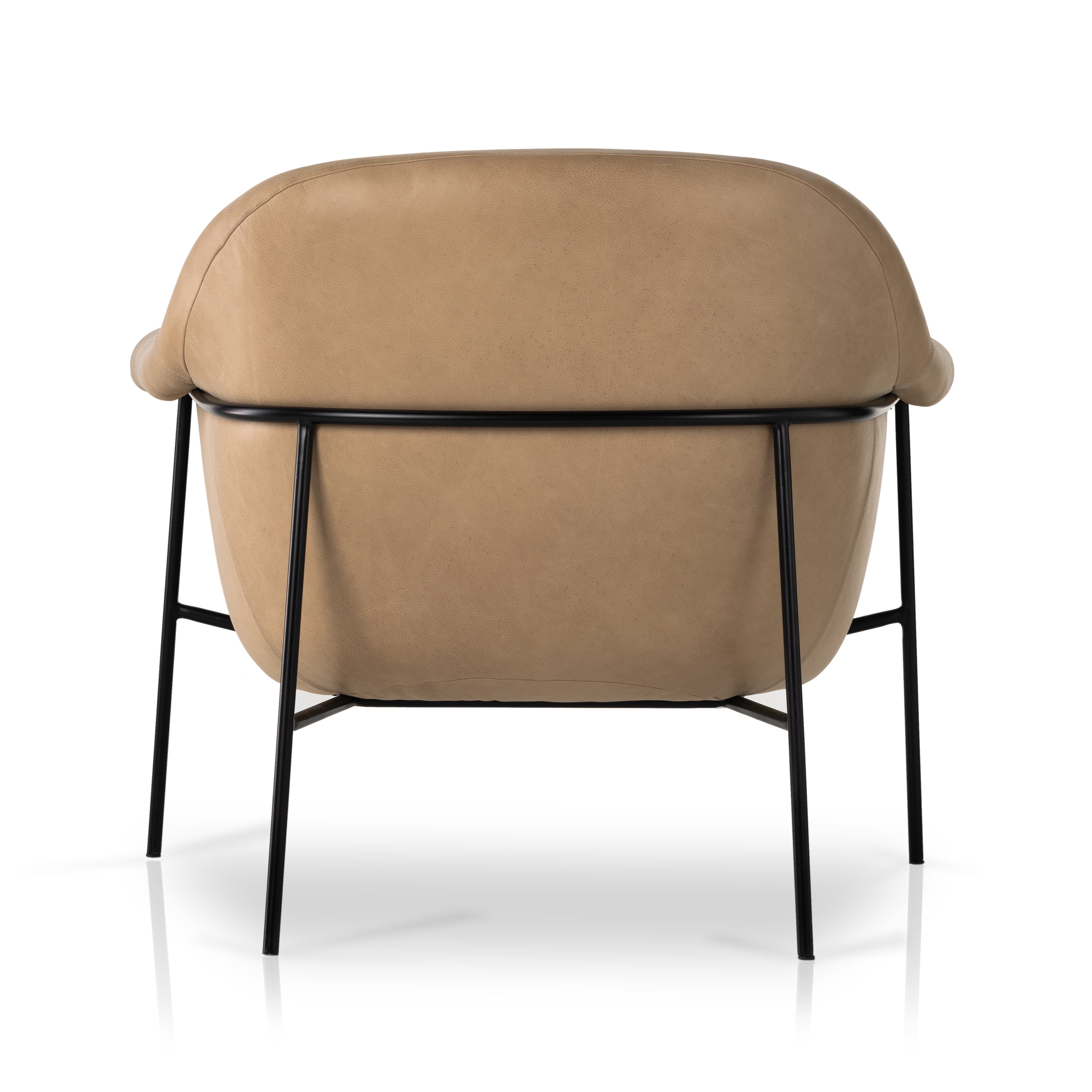 Featuring Suerte Chair - Palermo Nude by Four Hands at Amethyst Home. With a curvy silhouette and classic rolled arms, thick-cut leather lends a fresh feel to vintage-inspired accent seating, with an airy iron cradle base for a beautiful balance of scale.
Collection: FarrowColors: Palermo Nude ,Matte EbonyMaterials: Top Grain Leather ,IronOverall Dimensions: 35"W x 33.50"L x 31"H. Amethyst Home provides interior design, new construction, custom furniture, and area rugs in the Park City metro area.