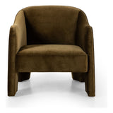 Featuring Sully Surrey Moss Chair by Four Hands at Amethyst Home. Shape-driven from top to bottom, this modern accent chair is tightly upholstered in a smooth cotton velvet fabric. Subtle highs and lows throughout the fabric change in appearance depending on the direction of the fabric's nap and the lighting in the room, bringing movement to the entire piece. S-spring constructi. Amethyst Home provides interior design, new construction, custom furniture, and area rugs in the Des Moines metro area.