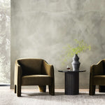 Featuring Sully Surrey Moss Chair by Four Hands at Amethyst Home. Shape-driven from top to bottom, this modern accent chair is tightly upholstered in a smooth cotton velvet fabric. Subtle highs and lows throughout the fabric change in appearance depending on the direction of the fabric's nap and the lighting in the room, bringing movement to the entire piece. S-spring construction en. Amethyst Home provides interior design, new construction, custom furniture, and area rugs in the Miami metro area.