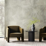 Featuring Sully Surrey Moss Chair by Four Hands at Amethyst Home. Shape-driven from top to bottom, this modern accent chair is tightly upholstered in a smooth cotton velvet fabric. Subtle highs and lows throughout the fabric change in appearance depending on the direction of the fabric's nap and the lighting in the room, bringing movement to the entire piece. S-spring construction en. Amethyst Home provides interior design, new construction, custom furniture, and area rugs in the Miami metro area.