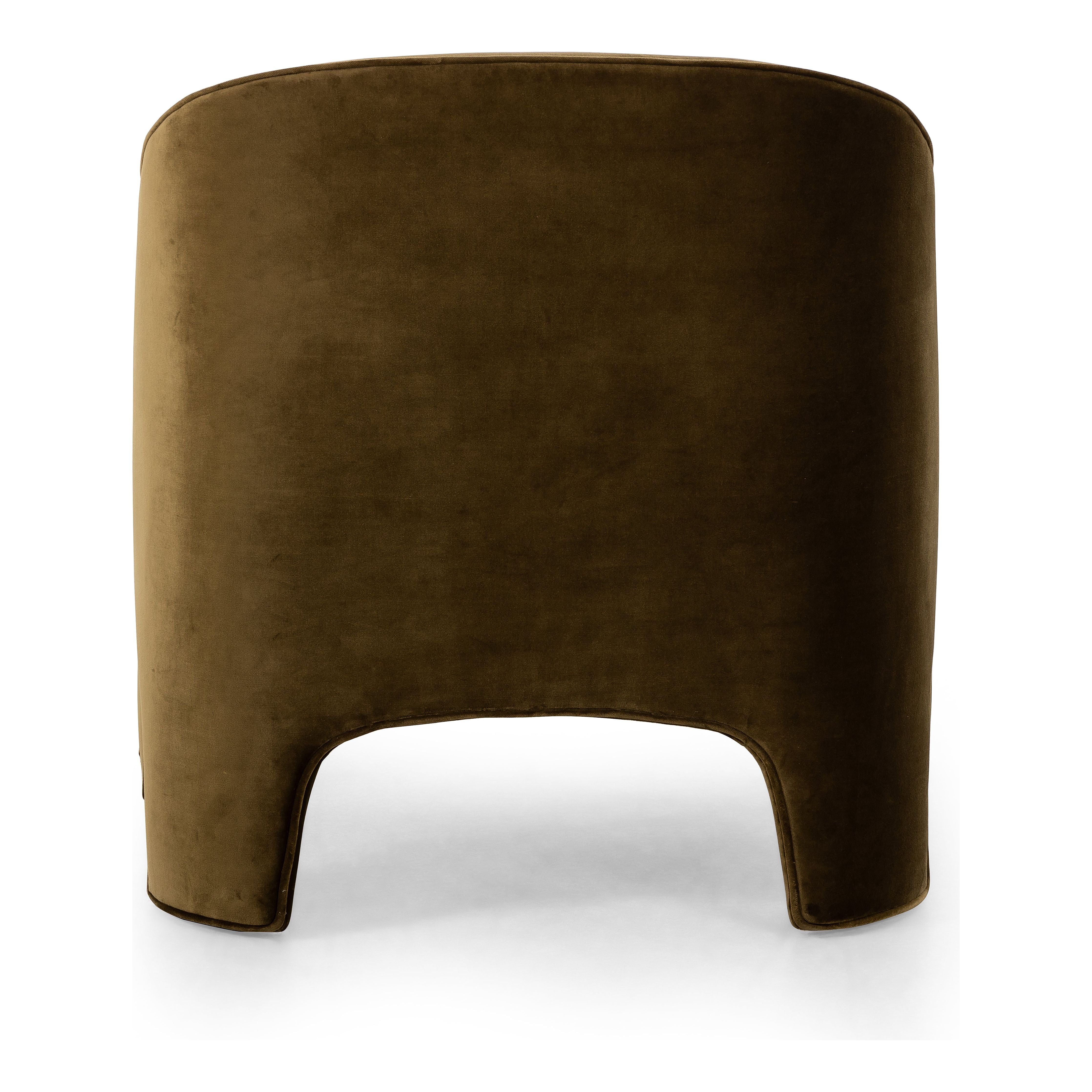 Featuring Sully Surrey Moss Chair by Four Hands at Amethyst Home. Shape-driven from top to bottom, this modern accent chair is tightly upholstered in a smooth cotton velvet fabric. Subtle highs and lows throughout the fabric change in appearance depending on the direction of the fabric's nap and the lighting in the room, bringing movement to the entire piece. S-spring construction. Amethyst Home provides interior design, new construction, custom furniture, and area rugs in the Portland metro area.