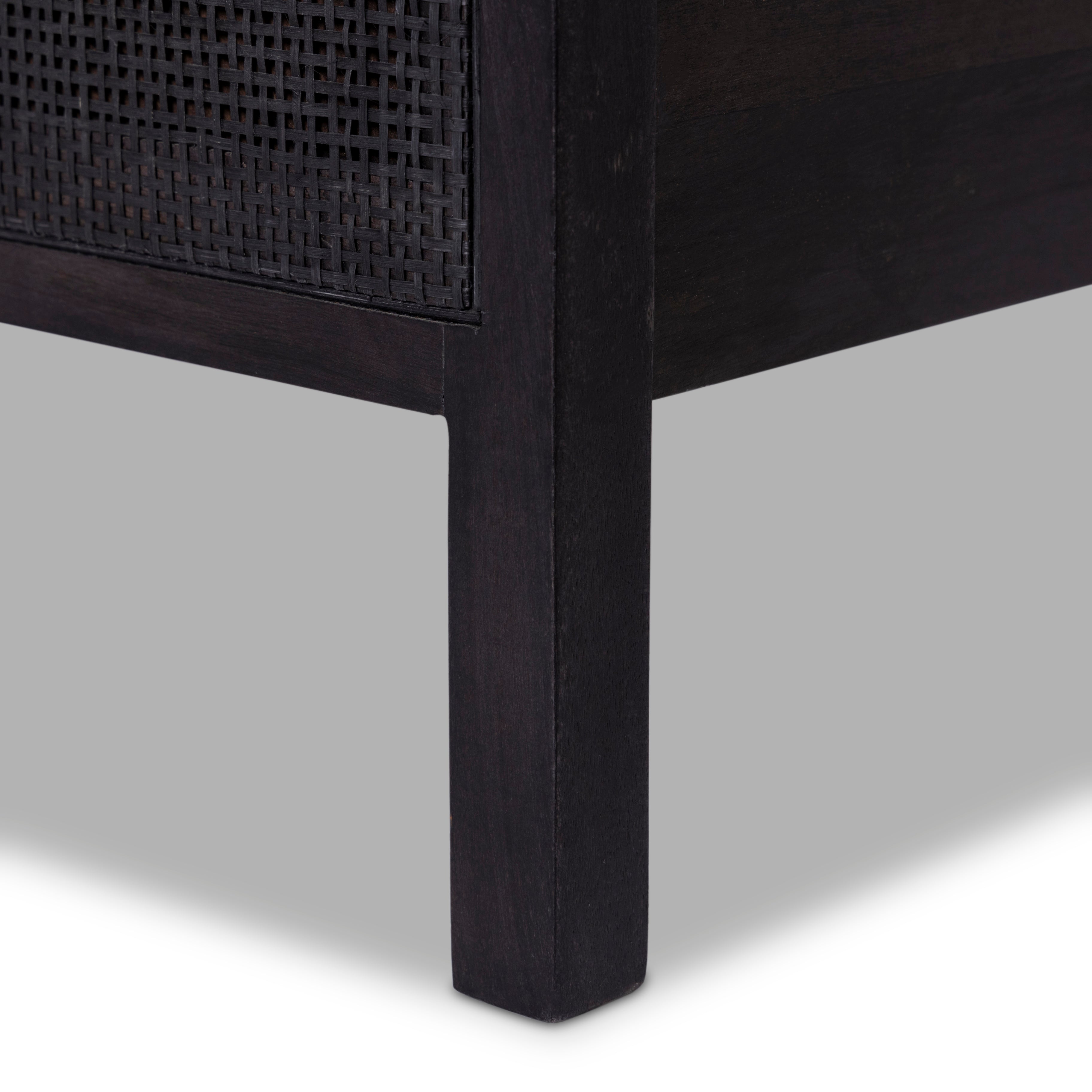 Featuring Sydney Black Wash Queen Bed by Four Hands at Amethyst Home. Black-washed mango frames an inset of black woven cane, for a textural, monochromatic look.Overall Dimensions: 62.25"W x 83"L x 46.50"H
Collection: PrescottColors: Black Wash ,Black CaneMaterials: Solid Mango ,Cane Weight: 148.11 lbs. Amethyst Home provides interior design, new construction, custom furniture, and area rugs in the Miami metro area.