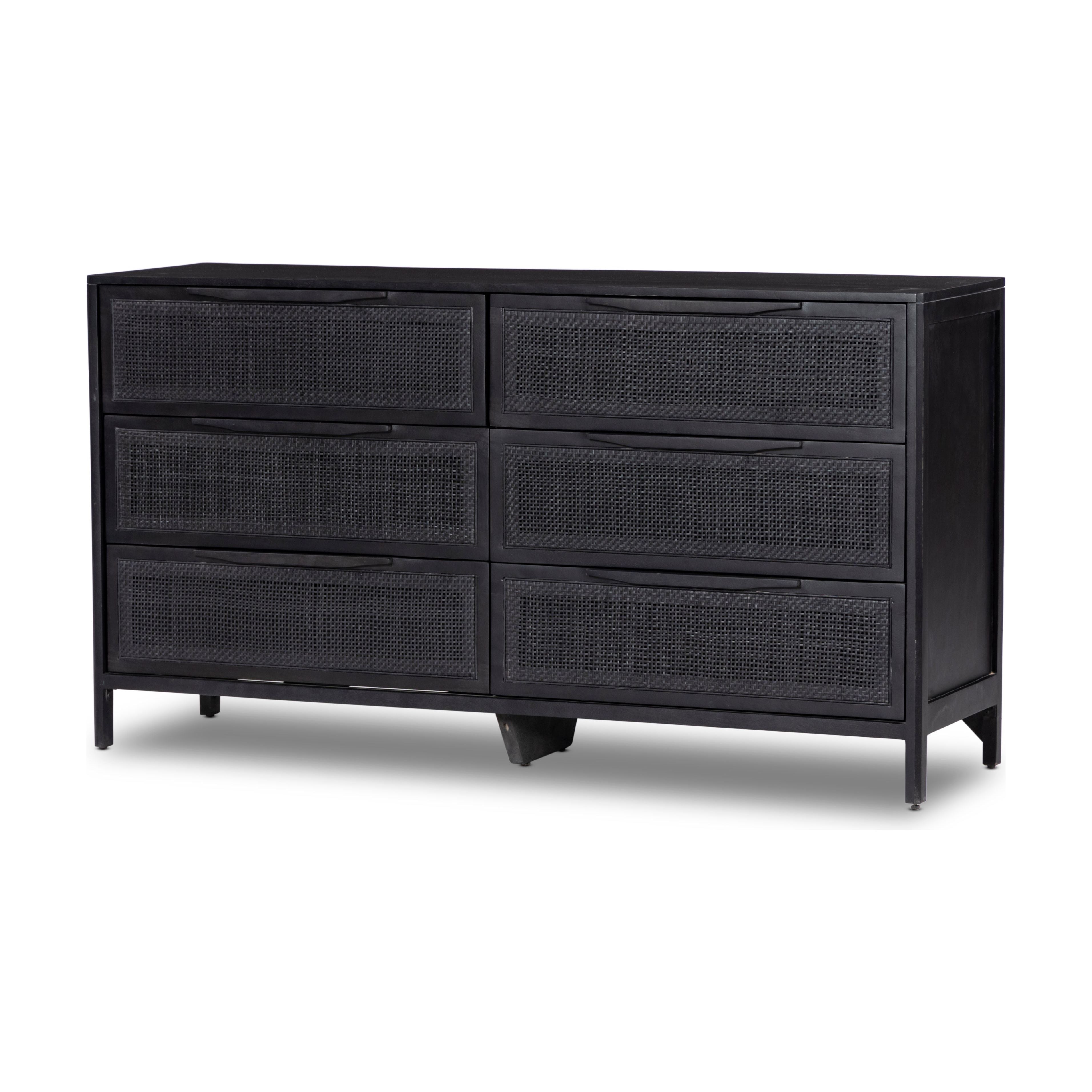 Featuring Sydney Black Wash 6 Drawer Dresser by Four Hands at Amethyst Home. Introduce timeless style to your bedroom with the Sydney Black Wash 6 Drawer Dresser. With six spacious drawers, this dresser offers plenty of storage for clothes, linens, and more. Crafted from sturdy wood, it's sure to be a lasting addition to any decor.Overall Dimensions: 58"W x 17"L x 31.50"H
Collect. Amethyst Home provides interior design, new construction, custom furniture, and area rugs in the Calabasas metro area.