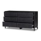 Featuring Sydney Black Wash 6 Drawer Dresser by Four Hands at Amethyst Home. Introduce timeless style to your bedroom with the Sydney Black Wash 6 Drawer Dresser. With six spacious drawers, this dresser offers plenty of storage for clothes, linens, and more. Crafted from sturdy wood, it's sure to be a lasting addition to any decor.Overall Dimensions: 58"W x 17"L x 31.50"H
Co. Amethyst Home provides interior design, new construction, custom furniture, and area rugs in the Salt Lake City metro area.