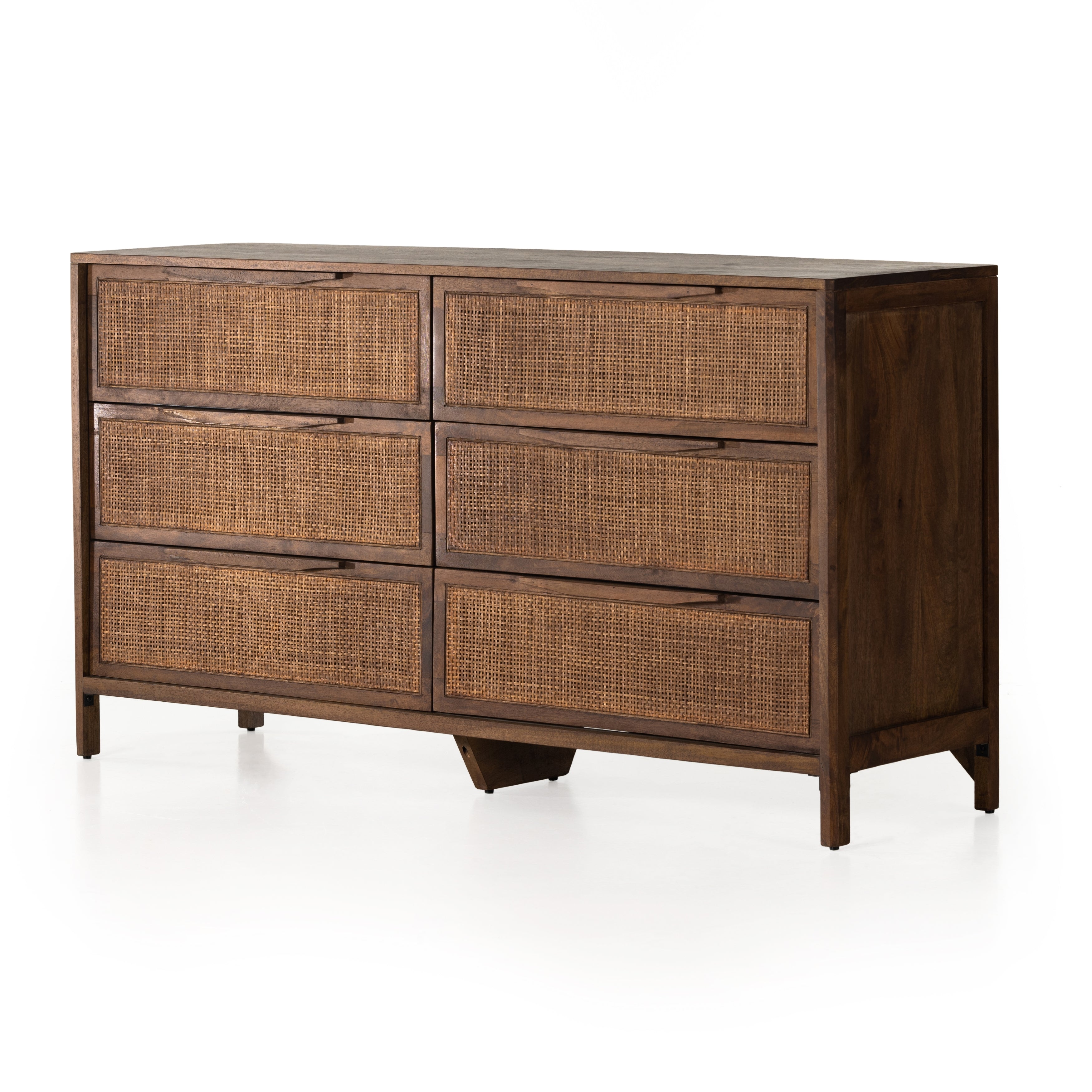 Featuring Sydney Brown Wash Drawer Dresser by Four Hands at Amethyst Home. Sydney Brown Wash Drawer Dresser encases six spacious drawers of woven cane, for a textural look with monochromatic vibes.
Size: 58"w x 17"d x 31.5"hWeight: 142 lbs. Amethyst Home provides interior design services, furniture, rugs, and lighting in the Los Angeles metro area.