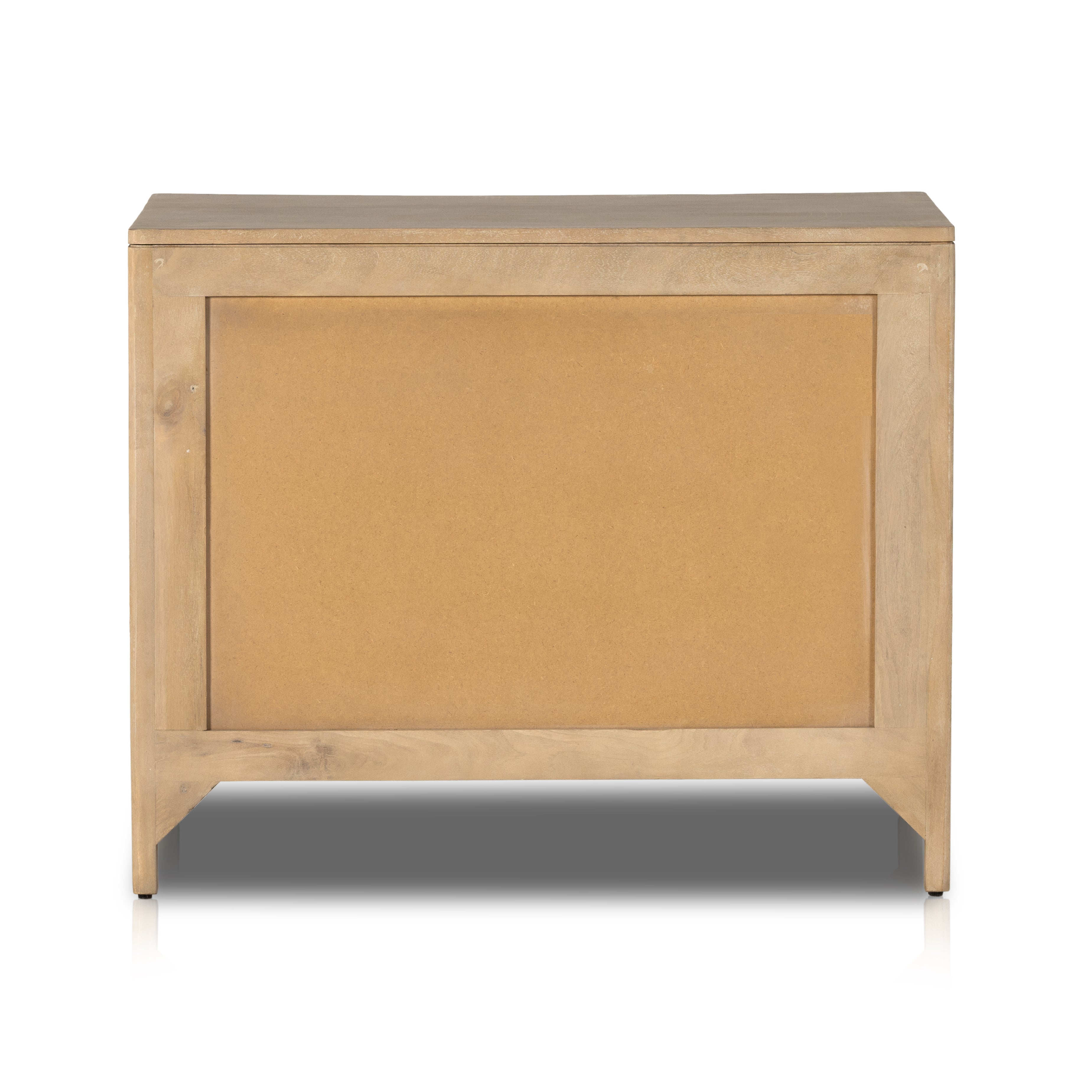 Natural mango frames inset woven cane, for a light, textural look with organic allure. Three spacious drawers provide plenty of closed storage. Amethyst Home provides interior design, new home construction design consulting, vintage area rugs, and lighting in the Boston metro area.