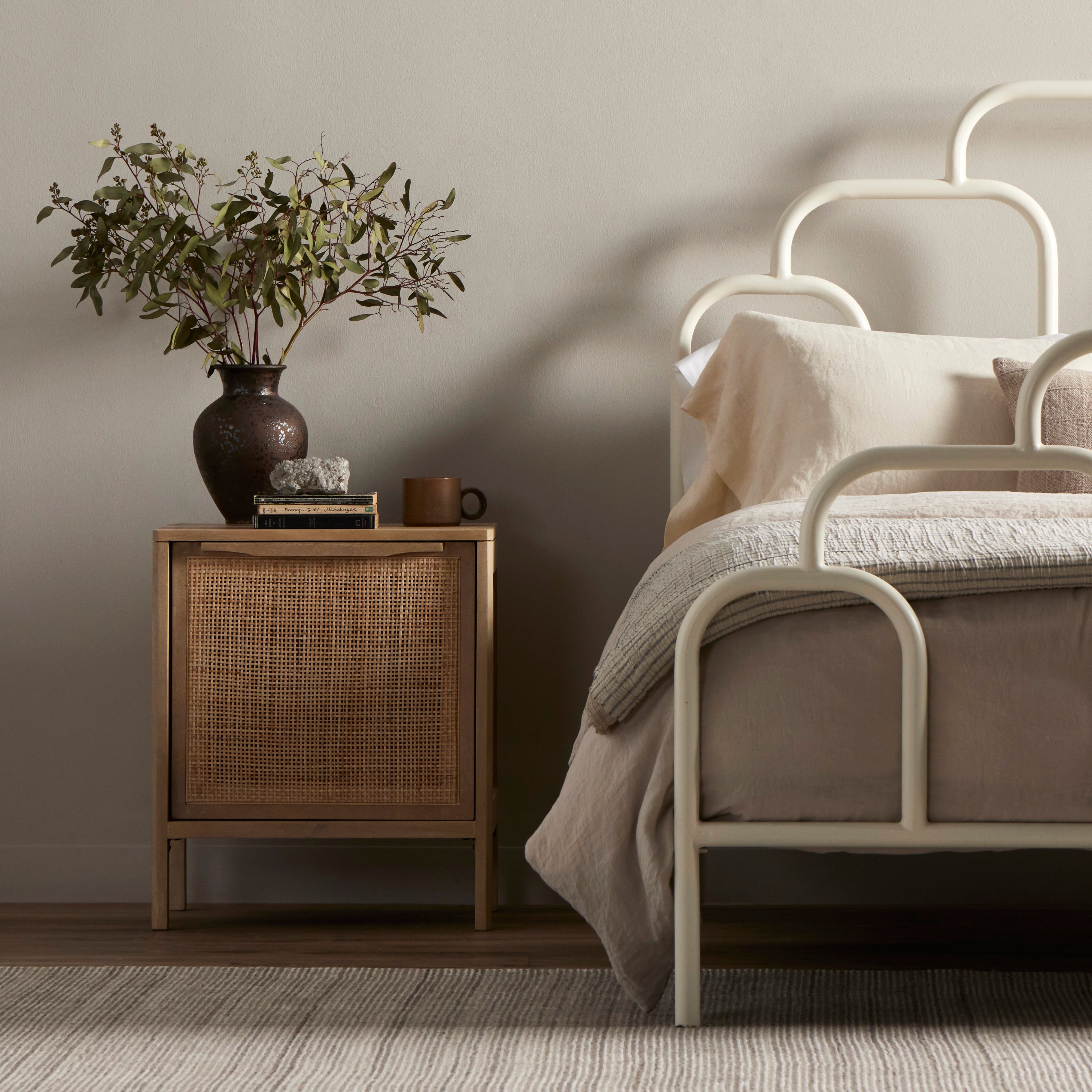 Featuring Sydney Natural Left Nightstand by Four Hands at Amethyst Home. Natural mango frames woven cane, for a light, textural look with fresh organic allure. Interior removable shelf for extra storage options.
Collection: PrescottColors: Natural Mango ,Natural CaneMaterials: Solid Mango ,CaneOverall Dimensions: 20"W x 16"L x 23.50"H Weight: 30.86 lbs. Amethyst Home provides interior design, new construction, custom furniture, and area rugs in the Alpharetta metro area.