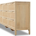 Natural mango encases nine spacious drawers of woven cane, for a textural look with eye-catching contrast. Amethyst Home provides interior design, new construction, custom furniture, and area rugs in the Kansas City metro area.