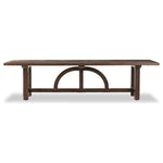 Featuring Arch Dining Table by Four Hands at Amethyst Home. Dark brown-finished pine shapes a beautifully arched harvest table. Seats 12. Beautiful pine with a timeless and durable aesthetic.Overall Dimensions: 44"W x 120"L x 30"HClearance from Floor: 4.75"Distance Between Legs (Front to Back): 18.25"Distance Between Legs (Side to Side): 84.50"Overhang:. Amethyst Home provides interior design, new home construction design consulting, vintage area rugs, and lighting in the Winter Garden metro area.