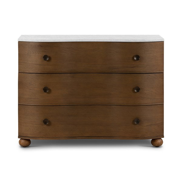 Tiago Toasted Oak Marble Chest | shipping 10/10/2025