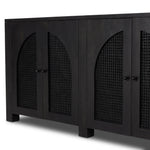 Featuring Tilda Black Wash Mango 6 Door Sideboard by Four Hands at Amethyst Home. Grand in scale and presence. Black-washed mango encases arched cane door panels featuring black-finished iron hardware, meeting a forward-thinking material mix with monochromatic vibes.
Collection: LeightonColors: Black Wash Mango ,Black Iron ,Black Circle CaneMaterials: Solid Mango ,Iron ,Cane. Amethyst Home provides interior design, new construction, custom furniture, and area rugs in the Salt Lake City metro area.