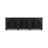 Featuring Tilda Black Wash Mango 6 Door Sideboard by Four Hands at Amethyst Home. Grand in scale and presence. Black-washed mango encases arched cane door panels featuring black-finished iron hardware, meeting a forward-thinking material mix with monochromatic vibes.
Collection: LeightonColors: Black Wash Mango ,Black Iron ,Black Circle CaneMaterials: Solid Mango ,Iron ,CaneOvera. Amethyst Home provides interior design, new construction, custom furniture, and area rugs in the San Diego metro area.