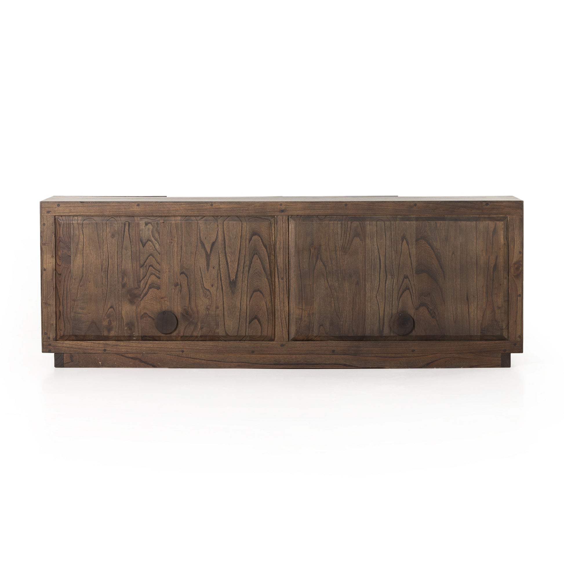 Tussac Matte Brown Neem Media Console is made from dark-finished neem native to India, Africa and other semi-tropical regions, chamfer detailing brings a linear, textured look to a storage-driven media console. Dual rear cutouts for cord management. Amethyst Home provides interior design services, furniture, rugs, and lighting in the Monterey metro area.