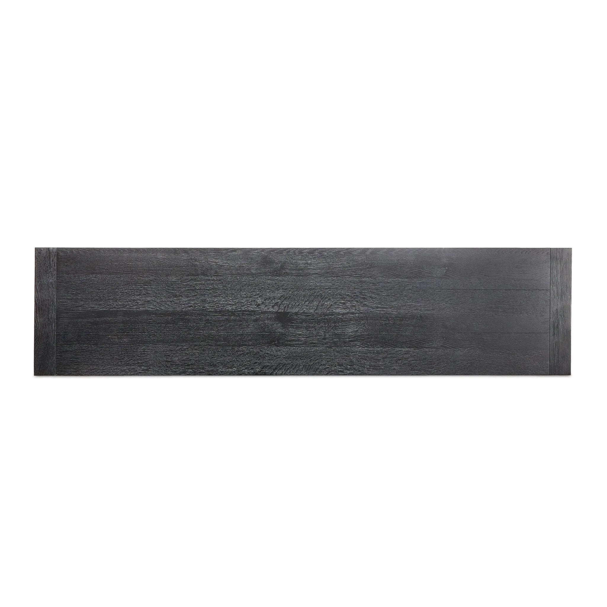 Featuring Warby Worn Black Oak 6 Drawer Dresser by Four Hands at Amethyst Home. Black-finished oak shapes a streamlined box-style dresser, with lap joint corners for a detail-driven touch.
Overall Dimensions: 18.0" L x 75.0 " W x 32.0" H
Collection: BennettColors: Worn Black Oak, Worn Black VeneerMaterials: Solid Oak, Thick Oak VeneerWeight: 308.2 lbs. Amethyst Home provides interior design, new home construction design consulting, vintage area rugs, and lighting in the Tampa metro area.
