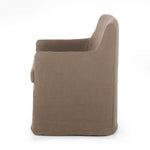Featuring Westcott Brussels Mushroom Slipcover Dining Chair by Four Hands at Amethyst Home. A classic slipcovered dining chair in an earthy mushroom hue pairs elegance and comfort. With rounded arms and a back height of 35", the chair is taller than the standard size and exudes quiet luxury.Collection: KensingtonColors: Brussels MushroomMaterials: 100% Fl. Amethyst Home provides interior design, new home construction design consulting, vintage area rugs, and lighting in the Kansas City metro area.