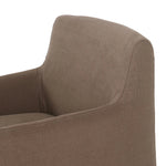 Featuring Westcott Brussels Mushroom Slipcover Dining Chair by Four Hands at Amethyst Home. A classic slipcovered dining chair in an earthy mushroom hue pairs elegance and comfort. With rounded arms and a back height of 35", the chair is taller than the standard size and exudes quiet luxury.Collection: KensingtonColors: Brussels MushroomMaterials: 100% Flax/. Amethyst Home provides interior design, new home construction design consulting, vintage area rugs, and lighting in the Monterey metro area.