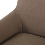 Featuring Westcott Brussels Mushroom Slipcover Dining Chair by Four Hands at Amethyst Home. A classic slipcovered dining chair in an earthy mushroom hue pairs elegance and comfort. With rounded arms and a back height of 35", the chair is taller than the standard size and exudes quiet luxury.Collection: KensingtonColors: Brussels MushroomMaterials: 100% . Amethyst Home provides interior design, new home construction design consulting, vintage area rugs, and lighting in the Winter Garden metro area.