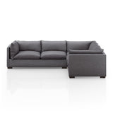 Featuring Westwood Bennett Charcoal 3-PC Sectional by Four Hands at Amethyst Home. Westwood Bennett Charcoal 3-PC Sectional's clean-lined and simply styled, high-performance fabric places a family-friendly twist on the quintessential sectional. A wooden base keeps things classy while casual. Various configuration options offer flexibility in any size space. Performance fabrics are special. Amethyst Home provides interior design services, furniture, rugs, and lighting in the Kansas City metro area.