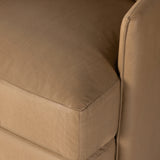 Featuring Whittaker Nantucket Taupe Swivel Chair by Four Hands at Amethyst Home. Atop a 360-degree swivel sits ultra-cushioned seating upholstered in scratch- and water-resistant high-performance leather that's luxurious and sensible. Performance fabrics are specially created to withstand spills, stains, high traffic and wear, ensuring long-term comfort and unmatched durability.. Amethyst Home provides interior design, new construction, custom furniture, and area rugs in the Alpharetta metro area.