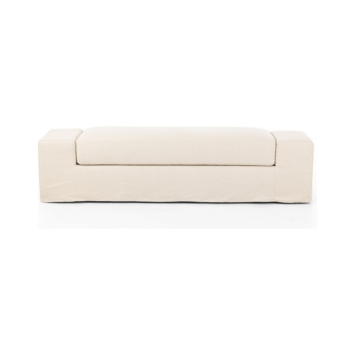 Wide Arm Natural Slipcover Accent Bench - Brussels Coffee | ready to ship!