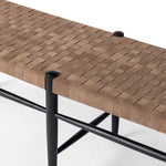 Featuring Wyatt Drifted Matte Black Bench by Four Hands at Amethyst Home. Coffee-colored top-grain leather is woven for a textural sit, paired with oak legs finished in a classic black.Overall Dimensions: 57"W x 17"L x 19"H
Collection: IrondaleColors: Drifted Black ,Coffee SuedeMaterials: Solid Oak ,Top Grain Leather Weight: 19.4 lbs. Amethyst Home provides interior design, new construction, custom furniture, and area rugs in the Austin metro area.