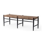 Featuring Wyatt Drifted Matte Black Bench by Four Hands at Amethyst Home. Coffee-colored top-grain leather is woven for a textural sit, paired with oak legs finished in a classic black.Overall Dimensions: 57"W x 17"L x 19"H
Collection: IrondaleColors: Drifted Black ,Coffee SuedeMaterials: Solid Oak ,Top Grain Leather Weight: 19.4 lbs. Amethyst Home provides interior design, new construction, custom furniture, and area rugs in the Dallas metro area.