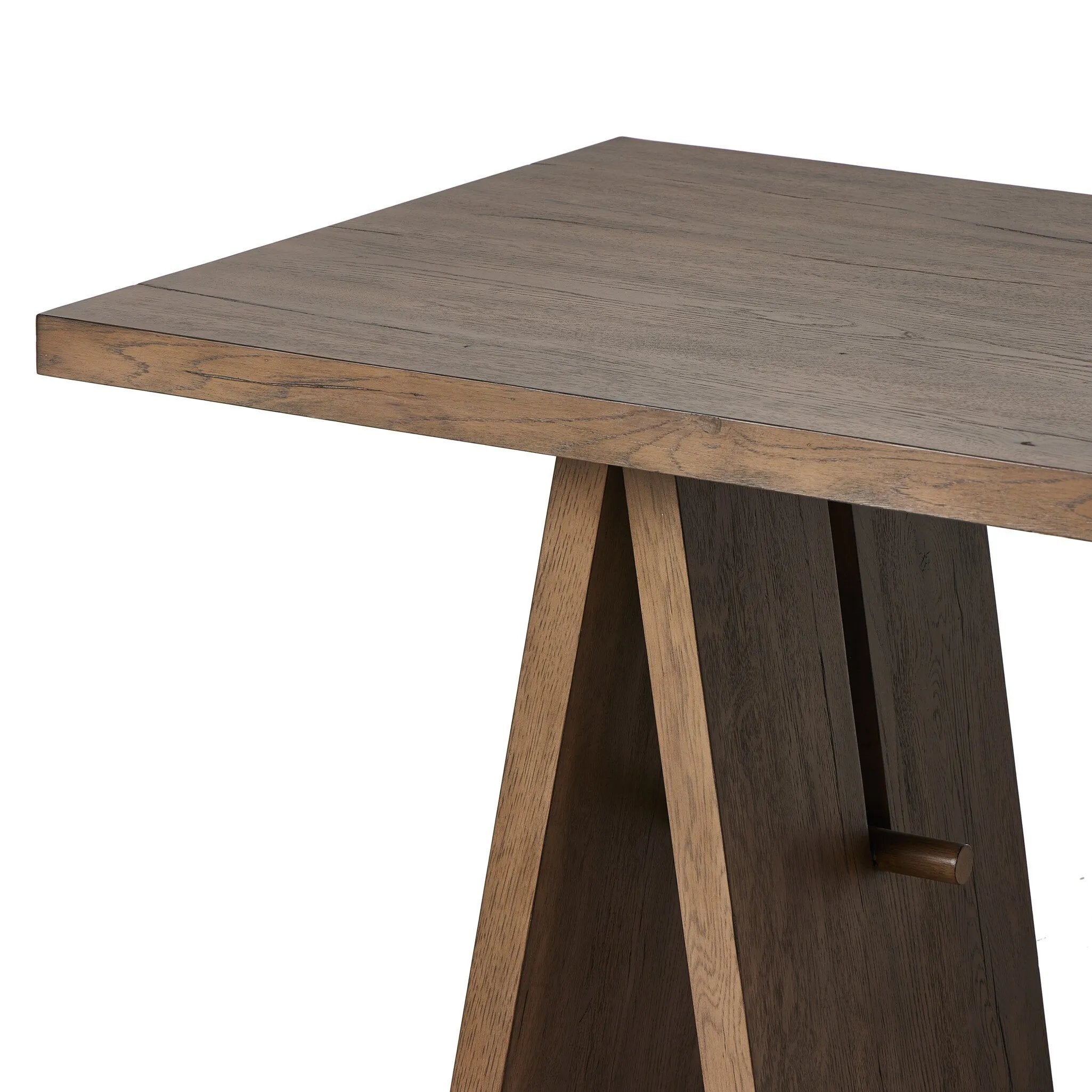 Featuring Wylie Rustic Grey Writing Desk by Four Hands at Amethyst Home. A minimalist frame on this large-scale desk lets the natural character of cracked oak take center stage. Designed with A-frame legs with exposed wood dowel joinery.
Overall Dimensions: 30.0" L x 75.0" W x 30.0" H
Collection: HaidenColors: Rustic Grey VeneerMaterials: Thick Oak Veneer ,Sol. Amethyst Home provides interior design, new home construction design consulting, vintage area rugs, and lighting in the Dallas metro area.