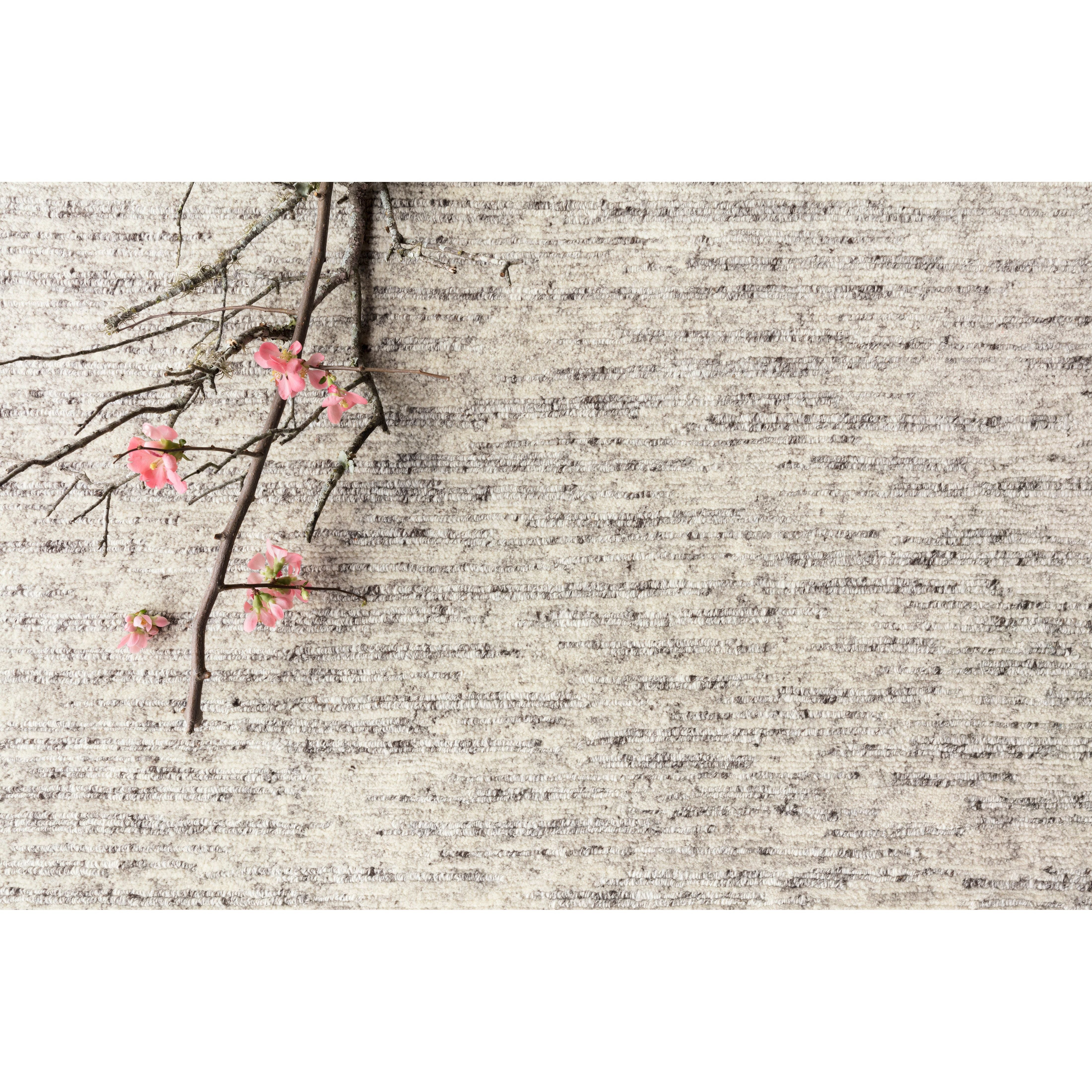 Halcyon White/Grey Rug - Amethyst Home Hand-knotted of 100% wool pile, the Halcyon Collection is crafted with variegated yarns composed in a staccato rhythm for a sophisticated appeal.