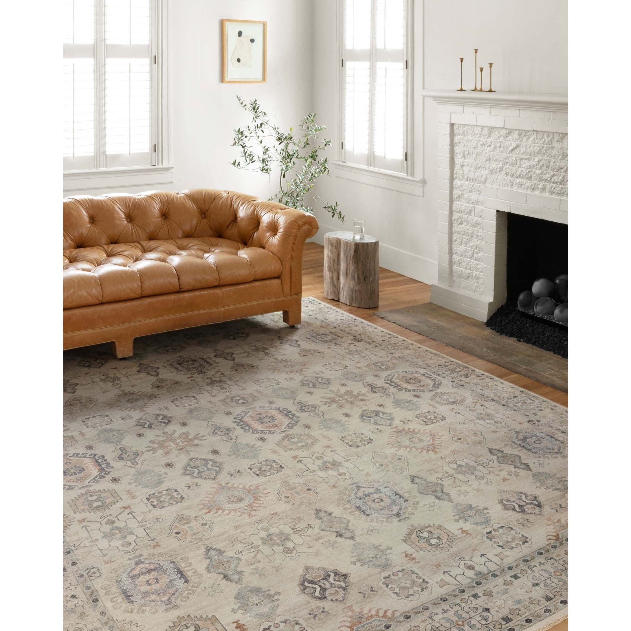 Featuring Hathaway Beige/Multi Rug by Loloi at Amethyst Home. Featuring soft motifs in a carefully curated color palate of beige, ivory, and hints of black, the Hathaway Beige / Multi area rug captures the essence of one-of-a-kind vintage or antique area rug at an attractive price.
This rug is ideal for high traffic areas due to the rug's power-loomed dura.  Amethyst Home provides interior design, new home construction design consulting, vintage area rugs, and lighting in the San Diego metro area.