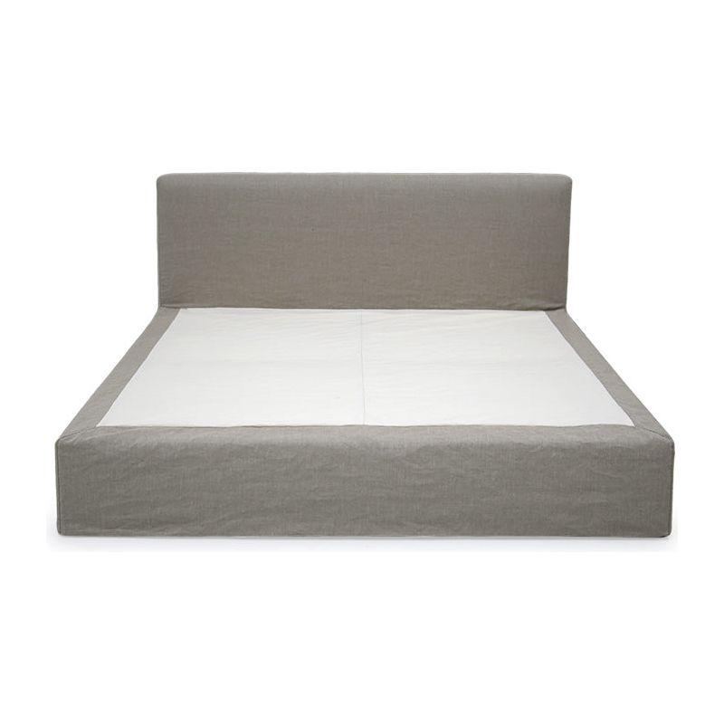 The modern Hayden Bed by Verellen is sturdy and comfy. This cozy bed features:  platform style bed – accommodates mattress only sits on glides available slipcovered or upholstered double needle stitch detail not available with boxspring Available in twin, full, queen, king, and California king.