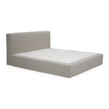 The modern Hayden Bed by Verellen is sturdy and comfy. This cozy bed features:  platform style bed – accommodates mattress only sits on glides available slipcovered or upholstered double needle stitch detail not available with boxspring Available in twin, full, queen, king, and California king.