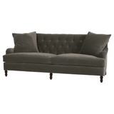 Featuring Henderson Upholstered 96" Sofa by Cisco Brothers at Amethyst Home. This romantic Henderson Upholstered Sofa Family by Cisco Brothers anchors your space with classic style elegantly appointed in this collection. The Henderson is a true style sophisticate with a button-tufted back and graceful curves. The Dimitri legs complete the look with beau.  Amethyst Home provides interior design, new home construction design consulting, vintage area rugs, and lighting in the Laguna Beach metro area.