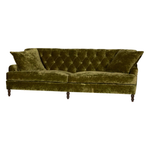 Featuring Henderson Upholstered 96" Sofa by Cisco Brothers at Amethyst Home. This romantic Henderson Upholstered Sofa Family by Cisco Brothers anchors your space with classic style elegantly appointed in this collection. The Henderson is a true style sophisticate with a button-tufted back and graceful curves. The Dimitri legs complete the look with beau.  Amethyst Home provides interior design, new home construction design consulting, vintage area rugs, and lighting in the Laguna Beach metro area.