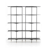Featuring Vito Bookshelf by Four Hands at Amethyst Home. Modern industrial design gets softened by fine lines with this Vito Bookshelf. Wide planks of distressed iron offer plenty of space for the display of books and treasured items. Brass-capped feet add a feminine finishing touch.
Overall Dimensions: 63"W x 16.5"L x 71"H
Colors: Distressed Iron, Brass P.  Amethyst Home provides interior design, new home construction design consulting, vintage area rugs, and lighting in the Nashville metro area.