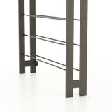 Featuring Wine Rack by Four Hands at Amethyst Home. Store – and sip – in style. Tall, wall-mountable iron wine rack is finished in gunmetal, with open shelving for proper storage and stylish display of favorite wines. Anchors included.
Overall Dimensions: 32"W x 5.75"L x 72"H
Colors: GunmetalMaterials: IronWeight: 37.48 lbVolume: 13.07 cu ft.  Amethyst Home provides interior design, new home construction design consulting, vintage area rugs, and lighting in the Nashville metro area.